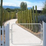 26"-72" W x 4' H Chain Link Garden Fence Gate Kit,Adjust-A-Gate Fit-Right Chain Link Fence Walk-Through Gate Kit, Metal Fencing Gate with Round Corner Frame Heavy Duty Anti-Rust for Outdoor,Yard,Farm