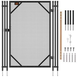 VEVOR NLGTR01 4 x 2.5 Ft, Easy DIY Installation Inground Gate Kit with Stainless Steel Latch, Removable Child & Pet Security Pool Fencing, Black