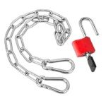Gate Chain Lock, Chain and Padlock Outdoor, Padlock Chain, Security Chain, Lock and Chain with Carabiners,Steel Chain, Metal Chain with Bin Lock for Fences, Cages, Animal Enclosures