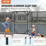 VEVOR NLGTR01 4 x 2.5 Ft, Easy DIY Installation Inground Gate Kit with Stainless Steel Latch, Removable Child & Pet Security Pool Fencing, Black
