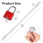 Gate Chain Lock, Chain and Padlock Outdoor, Padlock Chain, Security Chain, Lock and Chain with Carabiners,Steel Chain, Metal Chain with Bin Lock for Fences, Cages, Animal Enclosures
