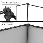 INFRANGE 6'x8' Outdoor Fence Fencing Kit with Poles and Rails Ground Spikes Privacy Fence for Dog Yard Pool Garden Safety Chicken Fence Temporary Painted Iron Pole Light Gray Custom