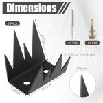 Yaocom 12 Pcs Security Fence Spikes with Screws Intruder Deterrent Fence Wall Spikes Metal Pigeon Spikes for Outside Railing Roof Anti Theft Anti Climbing Bird Repellent Home Security Improvement