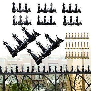YAKUST Metal Anti Climb Spikes for Fences and Walls,Heavy Duty Metal Fence Spikes