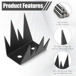 Yaocom 12 Pcs Security Fence Spikes with Screws Intruder Deterrent Fence Wall Spikes Metal Pigeon Spikes for Outside Railing Roof Anti Theft Anti Climbing Bird Repellent Home Security Improvement