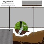 INFRANGE 6'x8' Outdoor Fence Fencing Kit with Poles and Rails Ground Spikes Privacy Fence for Dog Yard Pool Garden Safety Chicken Fence Temporary Painted Iron Pole Light Gray Custom