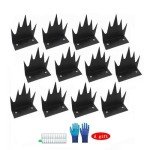RZGZKLSH 12 Pcs Outdoor Anti Climb Spikes,Intruder Deterrent Fence Spikes,Safety Anti Climb Fence Wall Spikes,Home Security Improvement, Stop Thief, Fence or Wall Decoration(Black)