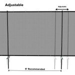 INFRANGE 6'x8' Outdoor Fence Fencing Kit with Poles and Rails Ground Spikes Privacy Fence for Dog Yard Pool Garden Safety Chicken Fence Temporary Painted Iron Pole Light Gray Custom