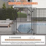 VEVOR NLGTR01 4 x 2.5 Ft, Easy DIY Installation Inground Gate Kit with Stainless Steel Latch, Removable Child & Pet Security Pool Fencing, Black