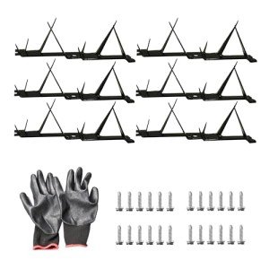6-Pack Fence Spikes (9.8 x 1.8 x 3.4 in) - Anti-Climb Metal Fence Wall Spikes for Home Security, Burglary Deterrent, and Fence or Wall Decoration