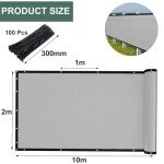 Gekufa Privacy Netting 2mx10m Garden Screening 130g/m² Fence Screening 90% HDPE Outdoor Shading Net UV-Resistant Tear-Resistant Windbreak Netting with Cable Ties, Grey