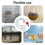 Gate Chain Lock, Chain and Padlock Outdoor, Padlock Chain, Security Chain, Lock and Chain with Carabiners,Steel Chain, Metal Chain with Bin Lock for Fences, Cages, Animal Enclosures