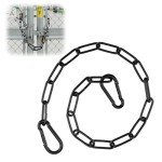 Gate Chain Lock 20 inch Stainless Steel Gate Link Chain Lock with Both-Ended Carabiners Hanging Swing Chair Chain Latches for Outdoor Fences Pet Cage Horse Goat Cow Corral Supplies 3mm Thick Black