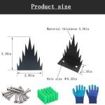 Black Metal Security Fence Spikes with Screws Security Fence Spikes Outdoor Anti Climb Spikes for Keep Defenders Repellent Thief Away Scare Squirrel Home Security Improvement (Black) (24)