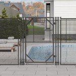 VEVOR NLGTR01 4 x 2.5 Ft, Easy DIY Installation Inground Gate Kit with Stainless Steel Latch, Removable Child & Pet Security Pool Fencing, Black
