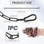 Gate Chain Lock 20 inch Stainless Steel Gate Link Chain Lock with Both-Ended Carabiners Hanging Swing Chair Chain Latches for Outdoor Fences Pet Cage Horse Goat Cow Corral Supplies 3mm Thick Black