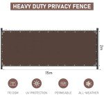 Privacy Fence Screen 6 x 50 ft Garden Privacy Fence Panels Covering Chain Link Garden Fence Heavy Duty Garden Windscreen Fencing Mesh for Outdoor Balcony Backyard Deck Porch Patio (Brown)