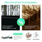 6-Pack Fence Spikes (9.8 x 1.8 x 3.4 in) - Anti-Climb Metal Fence Wall Spikes for Home Security, Burglary Deterrent, and Fence or Wall Decoration