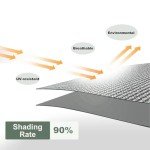 Gekufa Privacy Netting 2mx10m Garden Screening 130g/m² Fence Screening 90% HDPE Outdoor Shading Net UV-Resistant Tear-Resistant Windbreak Netting with Cable Ties, Grey