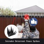 RZGZKLSH 12 Pcs Safety Anti Climb Fence Wall Spikes,Intruder Deterrent Fence Spikes,Outdoor Anti Climb Spikes,Home Security Improvement, Stop Thief, Fence or Wall Decoration(Black)