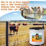Wowangce Electric Fence Polywire 1000 Feet(305m) Length, 0.3 Inch Wide(8mm) Electric Fencing Wire with 6 Stainless Steel Strands Portable Electric Fence Rope for Livestock Garden