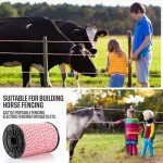 Saysurey 1640 ft Electric Fence Polywire, Electric Fencing Poly Wire, 1/8" Dia, 6 Stainless Steel Strands for Conductivity Rust Resistance and UV Resistant for Livestock (Red and White)