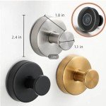 Luxe Hold No-Drill Hooks - 2024 Upgraded Suction Cup Hooks Stainless Steel Waterproof Suction Cup Hooks for Shower/Bathroom/Hanging Towels/Mounting on Glass Shower Doors/Tile/Mirrors (1, Black)