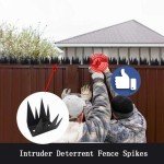 Deterrent Fence Wall Spikes with Screws Security Fence Spikes Metal Outdoor Anti Climb Spike Repellent Thief Cat Bird Deterrent Spikes for Railing Roof Home Security