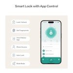 Lockin 4 in 1 Fingerprint Door Lock, Smart Door Knob with APP Control, Auto Door Lock and Keyless Door Knob with Code, Biometric Door Lock for Bedrooms Garage Apartments Offices