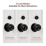 Lockin 4 in 1 Fingerprint Door Lock, Smart Door Knob with APP Control, Auto Door Lock and Keyless Door Knob with Code, Biometric Door Lock for Bedrooms Garage Apartments Offices