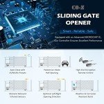 CO-Z RA1401 280W Automatic Sliding Gate Opener Kit, Electric Gate Opener for Doors up to 600kg 12m, Rack Driven Driveway Garage Garden Gate Hardware Kit w Remote Controls Infrared Sensors Gear Racks