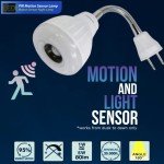 MaxFagell LED Motion-Activated Sensor Dusk to Dawn PIR Night Light Plug-in Wall AC Outlet Directional Flexible Indoor Stair Closet Cabinet Garage Basement 5W 3000K