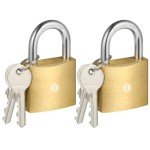 HOX 2-Pack Keyed Padlock, Waterproof and Rustproof, Solid Brass Lock with 1-1/4" Wide Body, Padlock with Keys for Storage Unit, Sheds, Garages and Fence