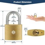 HOX 2-Pack Keyed Padlock, Waterproof and Rustproof, Solid Brass Lock with 1-1/4" Wide Body, Padlock with Keys for Storage Unit, Sheds, Garages and Fence