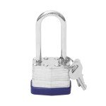 Padlocks with Keys, 1-9/16inch 40mm Toolbox Long Shackle, Laminated Keyed Padlock Weatherproof Locks for School, Gym Locker, Office, Garage, Warehouse, Fence, Shed(Silver+Blue)