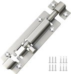 Gate Lock Stainless Steel, for Garage, Barn or Shed Doors (6inch 1pcs)