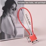 Padlock and Chain,2 Pcs Security Cable Lock,Bin Lock,Padlock Long Shackle Outdoor for Outside Wheelie Bin Suitcase School Gate Bicycle Gym Cabinets,Padlocks with Keys,Flexible Cable Steel Rope.