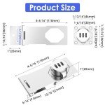 Mechanical Password Rotary Hasp Locks, Cabinet Combination Lock, Door Security Slide Latch Lock for Small Doors, Cabinets, Barn Door, Bathroom, Outdoor (2 Packs Silver)