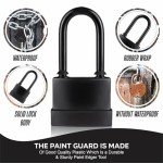 Heavy Duty Outdoor Waterproof Padlock | 45mm Rust-Proof Steel Lock with 2 Keys | High Security for Shed, Garage, Garden Gate, Door, Chain | Weatherproof Black (Long Shackle)