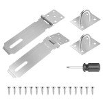 Padlock Hasp and Staple 2 Sets Shed Lock Shed Door Lock with Screwdriver Hasp Lock Latch Lock for Bedroom Garden Shed Garage Cabinet Door