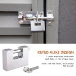 RealPlus Shipping Container Padlock 94mm Heavy Duty Lock for Storage Unit Gate Motorbike Shed & Garage, 2 Pack (Keyed Alike)
