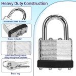 Padlocks with Same Key, LQYN 100 Pcs Laminated Keyed Padlock (1-9/16", 40mm),Keyed Alike Locks,Normal Shackle,for Storage Locker,Hasp Latch,Toolbox,Sheds