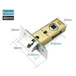 TOP-VIGOR 1Pcs 40mm Tubular Mortice Latch, Forked Tongue Lock Mute Door Latch Sprung for Internal Doors, Lever Door Handles