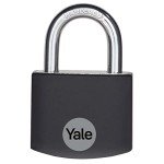 Yale - YE3B/38/119/1/BK Standard Security 38mm Aluminium Padlock - Black - Open Hardened Steel Shackle - 3 Keys (Pack of 2)
