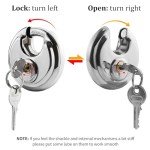 NANSHINE 2 Pcak Keyed Discus Padlocks, Stainless Steel Heavy Duty Discus Lock with Four Keys, Waterproof and Rustproof Circular Padlock for Storage Units, Sheds, Garages, Fence