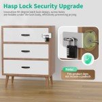 YogePote 90 Degree Hasp Latch, Heavy Duty 304 Stainless Steel Padlock Hasp Lock for Padlock with Screws, Right Angle File Cabinet Latch Lock for Desk Drawer, Tool Box, Mailbox, Bookcase (Silver-2pcs)