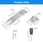 Padlock Hasp and Staple 2 Sets Shed Lock Shed Door Lock with Screwdriver Hasp Lock Latch Lock for Bedroom Garden Shed Garage Cabinet Door