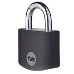 Yale - YE3B/38/119/1/BK Standard Security 38mm Aluminium Padlock - Black - Open Hardened Steel Shackle - 3 Keys (Pack of 2)