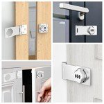 Mechanical Password Rotary Hasp Locks, Cabinet Combination Lock, Door Security Slide Latch Lock for Small Doors, Cabinets, Barn Door, Bathroom, Outdoor (2 Packs Silver)