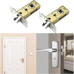 TOP-VIGOR 1Pcs 40mm Tubular Mortice Latch, Forked Tongue Lock Mute Door Latch Sprung for Internal Doors, Lever Door Handles
